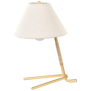 Beliani Table Lamp Gold Glass Shade Iron Rod Frame Single Light Modern Design Home Accessories Living Room Material:Hemp Size:20x40x17