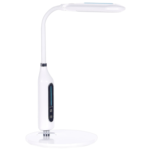 Beliani Desk Lamp White Table Lighting Reading Computer Lamp Adjustable Arm Slide Dimmer Colour Temperature  Material:Synthetic Material Size:18x38x21