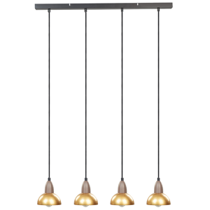 Beliani Hanging Lamp Brass Metal Iron Base Shades 4 Light Point Home Accessories Illumination Living Room Dining Material:Iron Size:16x110x75