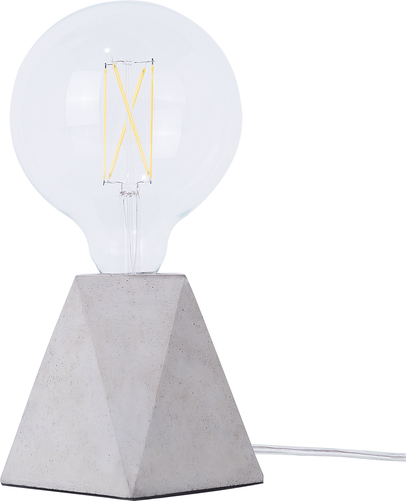 Beliani Table Lamp Grey Concrete Base Irregular Light Bulb Modern Minimalist