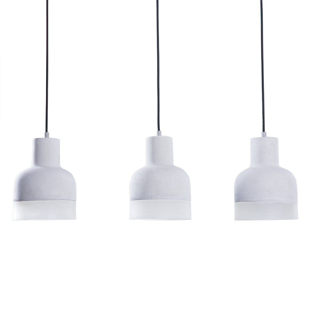 Beliani 3-Light Pendant Ceiling Grey Concrete Industrial