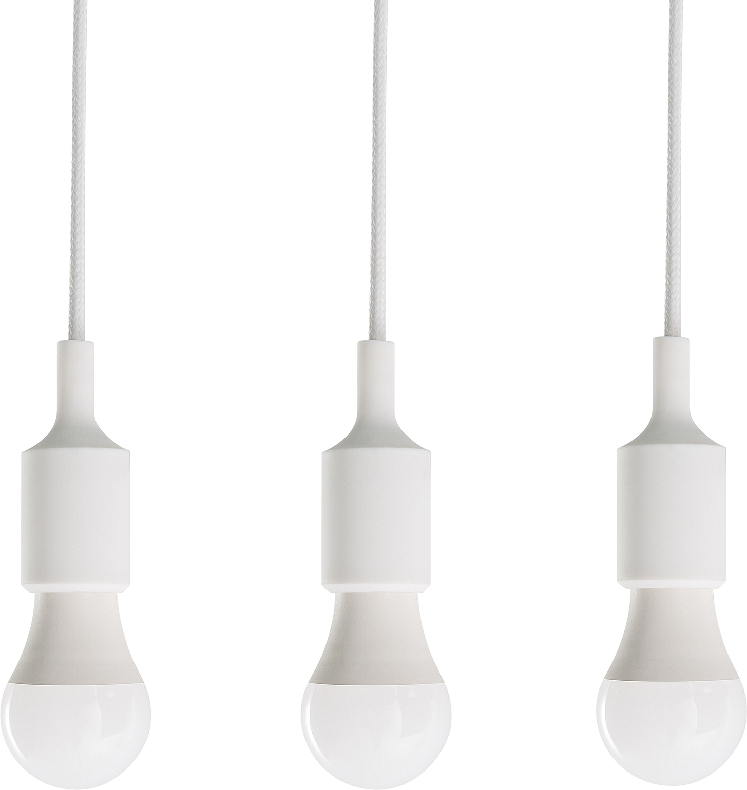 Beliani Set of 3 Ceiling Lamps White Light Bulbs Holders Silicone Rubber E27 Minimalist