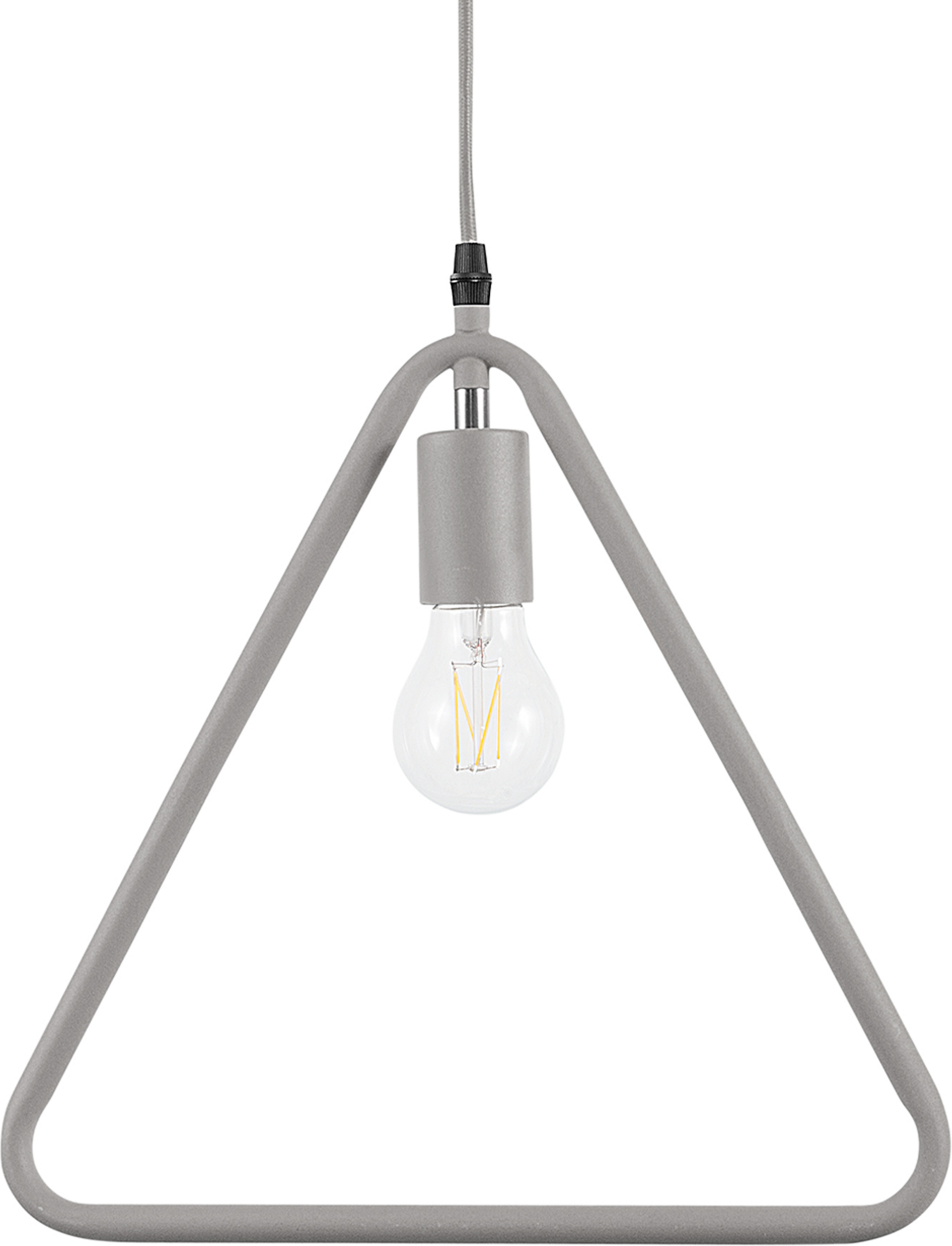 Beliani Ceiling Lamp Grey Metal 183 cm Triangle Shade Pendant Industrial