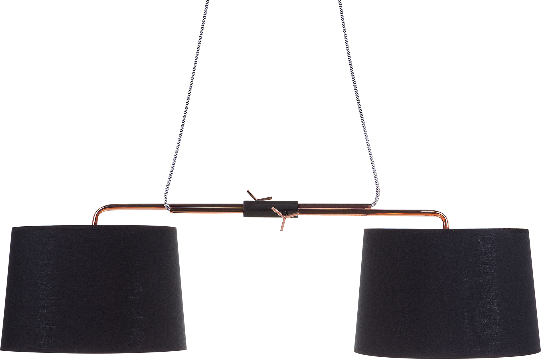 Beliani 2-Lights Pendant Hanging Black with Copper Metal Base