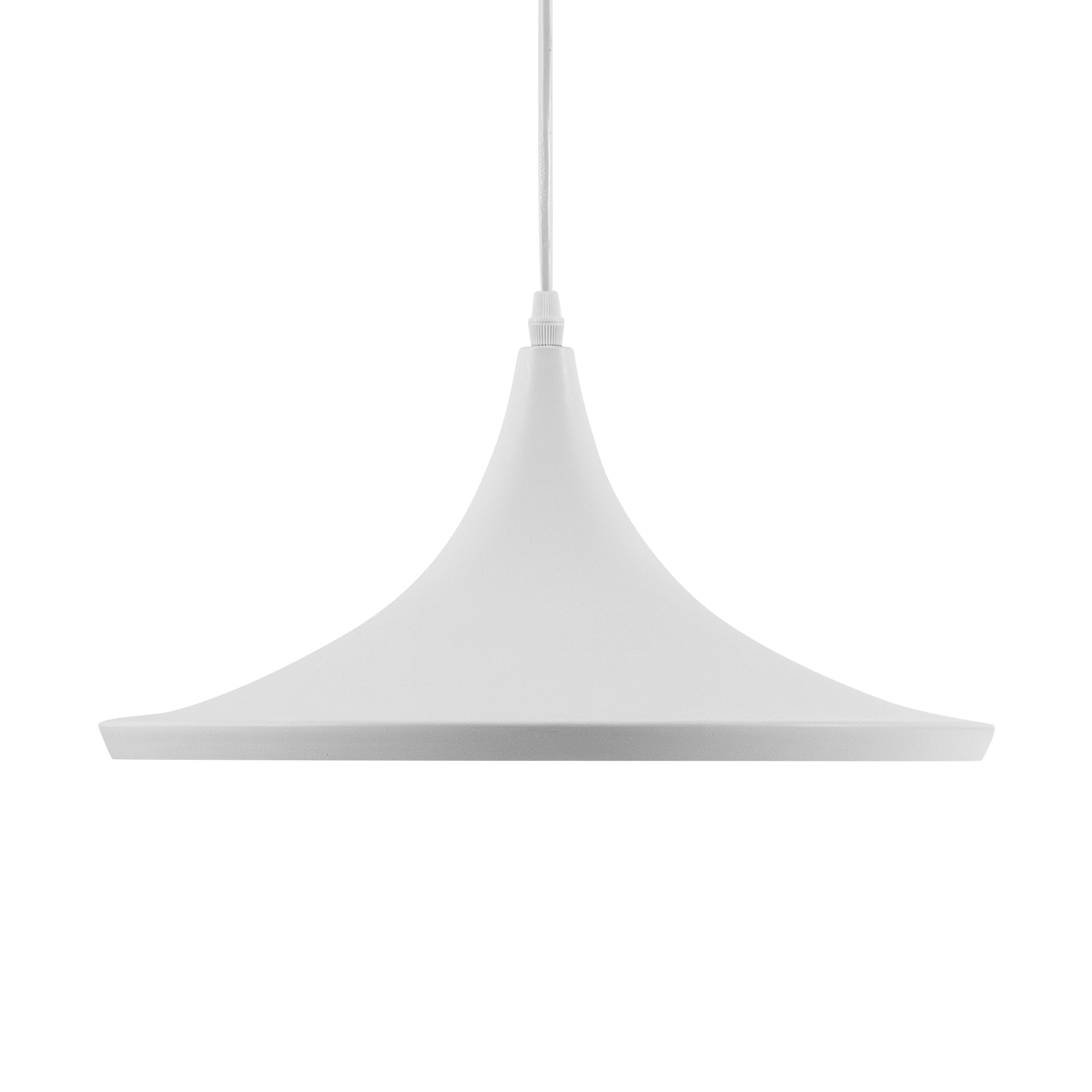 Beliani Hanging Light Pendant Lamp White and Gold Shade Geometric Cone Modern Minimalist Design