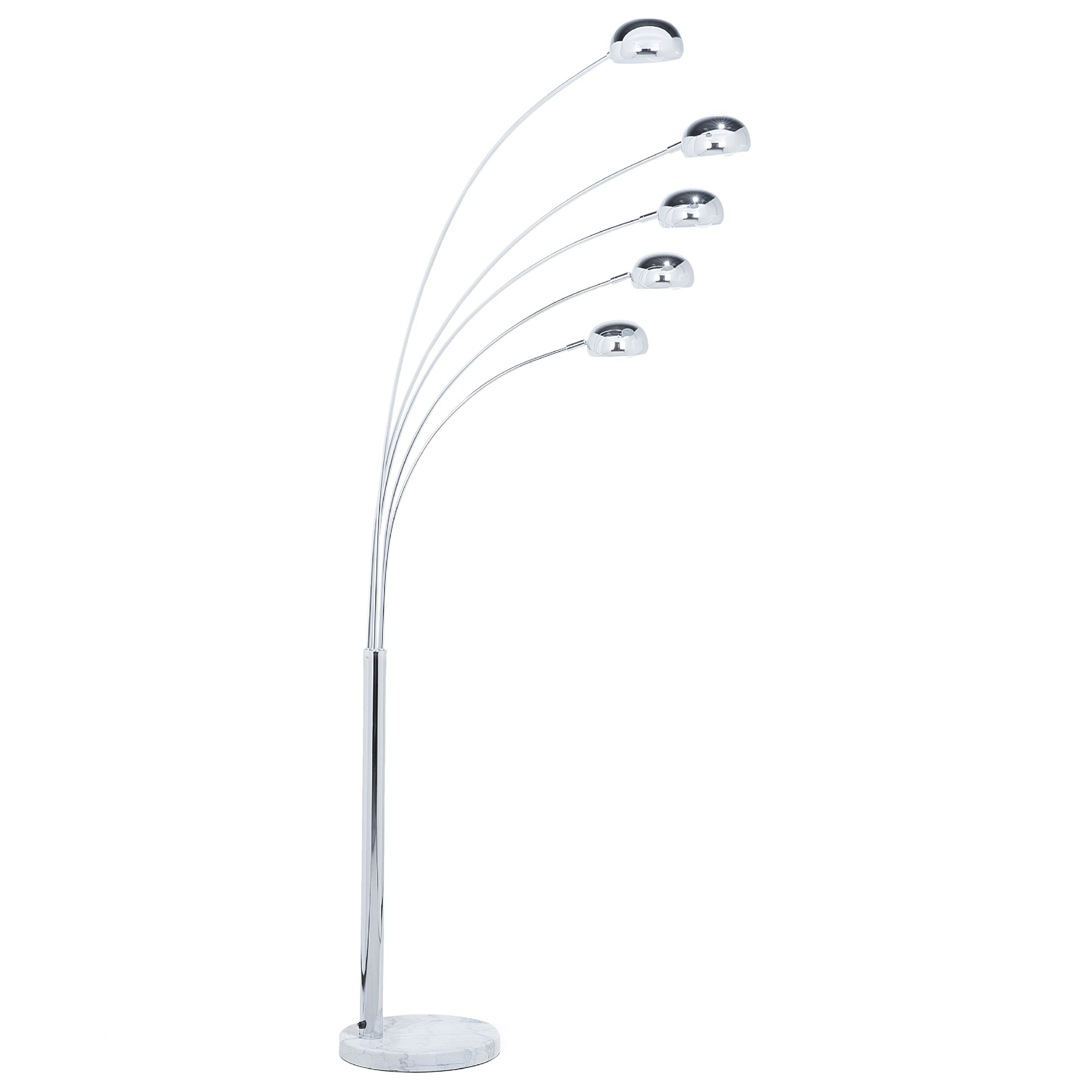 Beliani Floor Lamp Silver Colour Chromed Metal 210 cm Adjustable 5 Lights