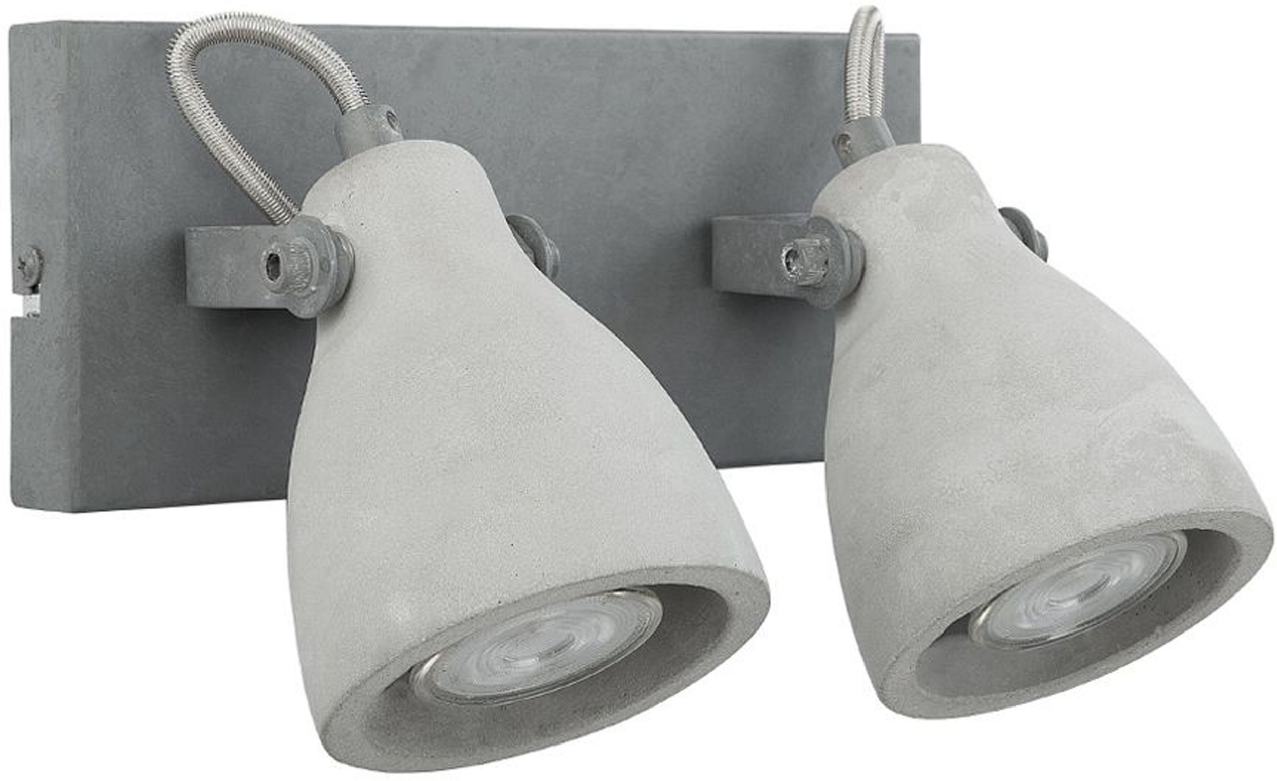 Beliani Wall Lamp 2 Lights Grey Sconce Concrete Industrial