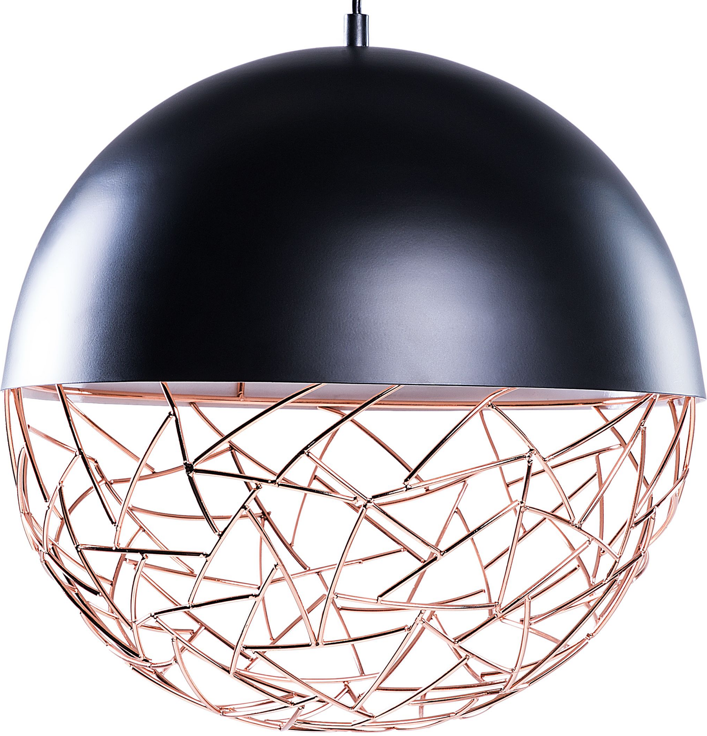 Beliani 1-Light Globe Pendant Light Black Lamp Framework Modern