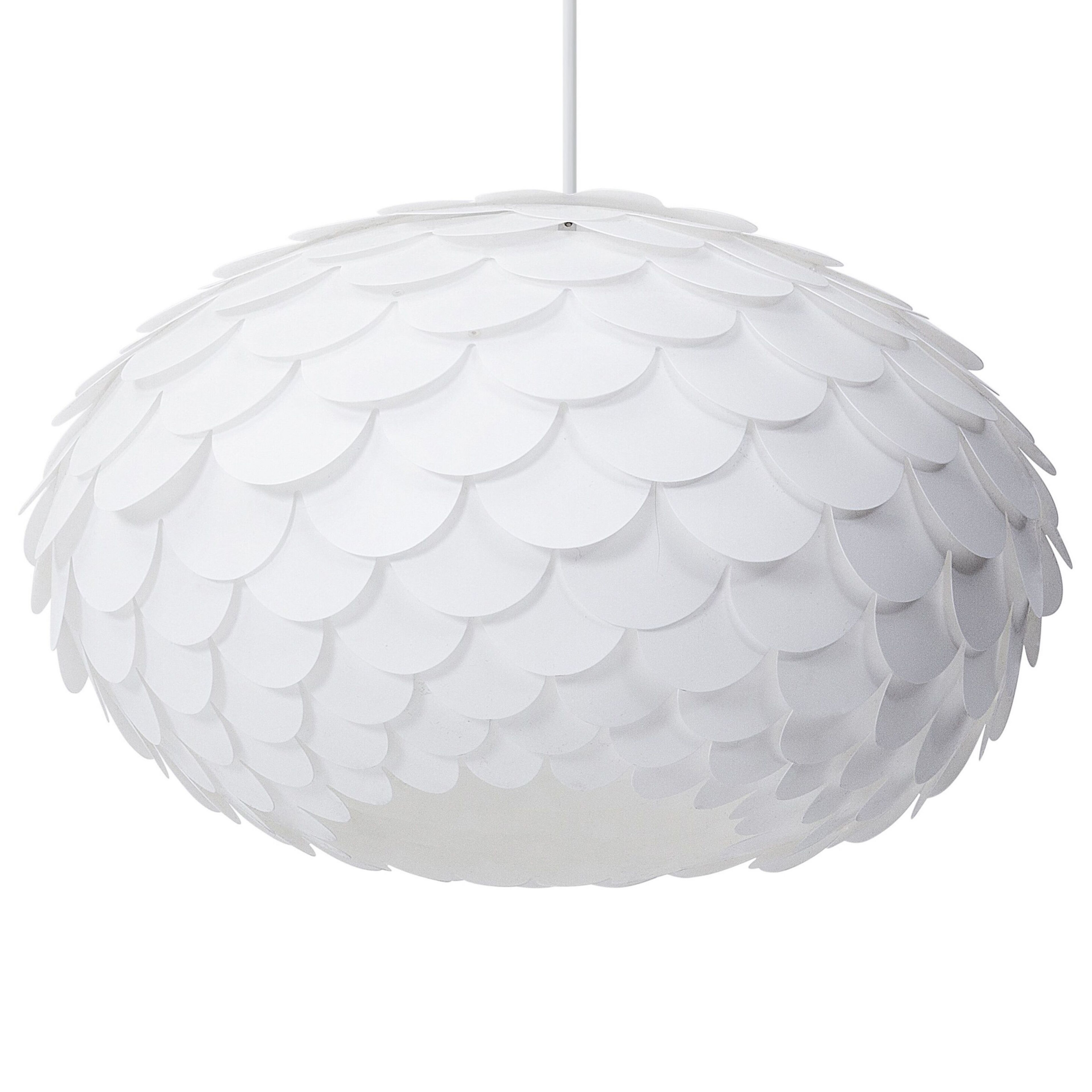 Beliani Pendant Lamp White Plastic Pine Cone Shade Hanging Ceiling Lamp