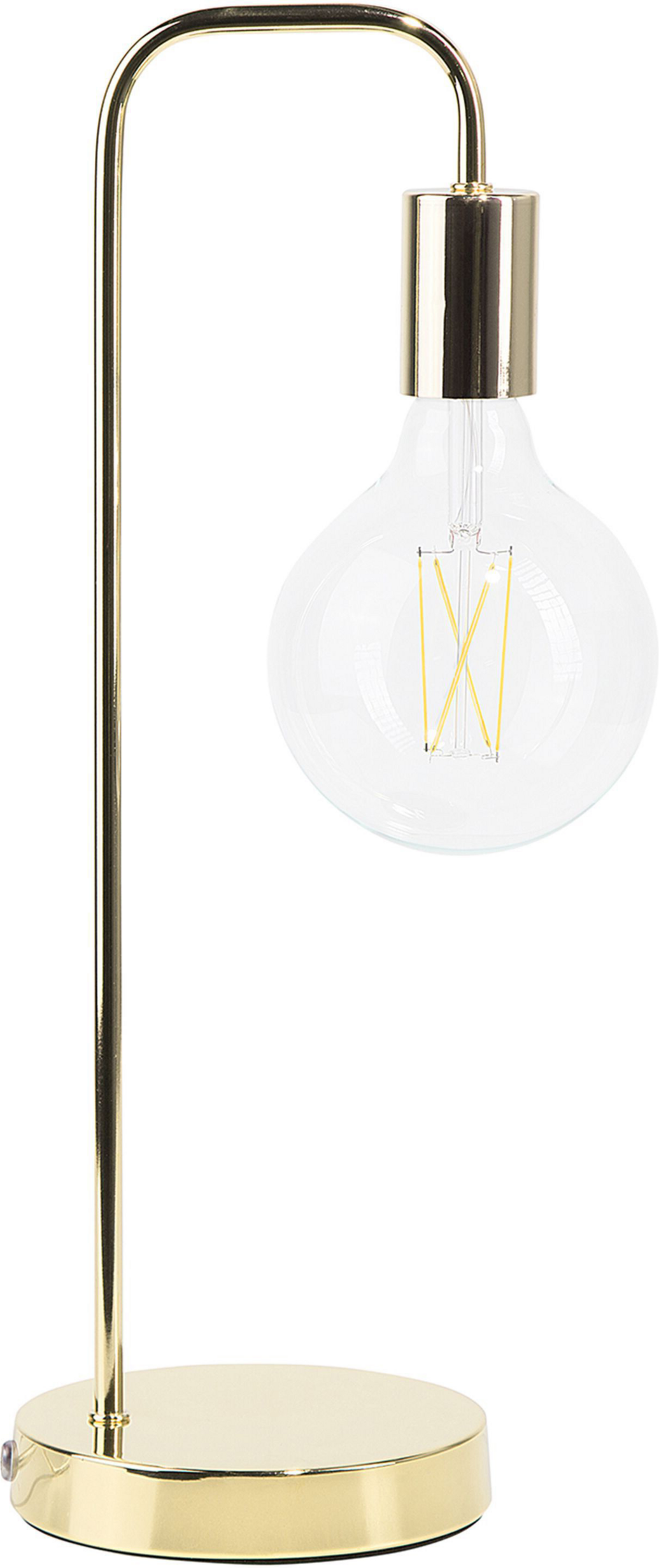 Beliani Table Lamp Gold Industrial Minimalist No Shade