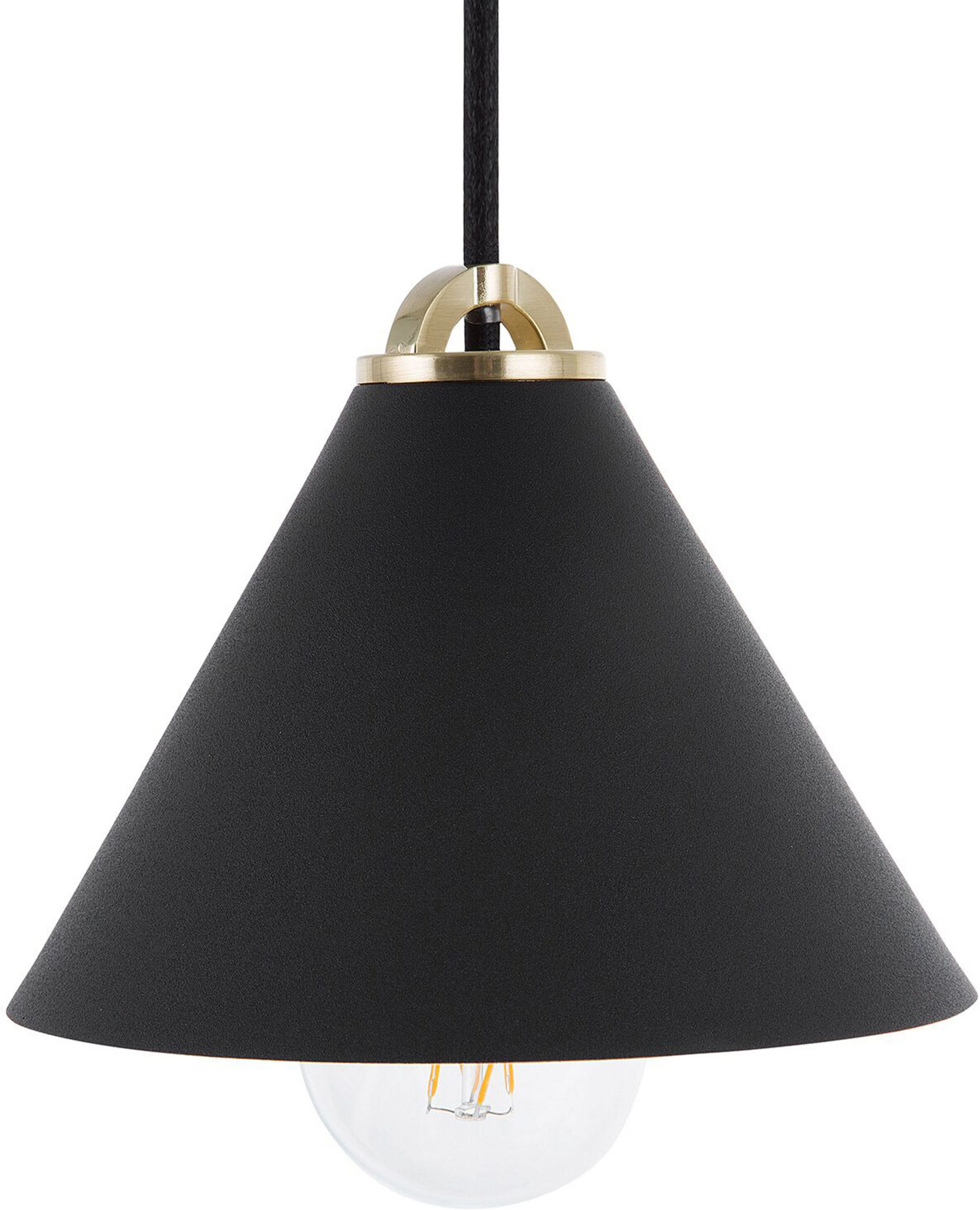 Beliani Ceiling Lamp Black Metal 162 cm Pendant Modern