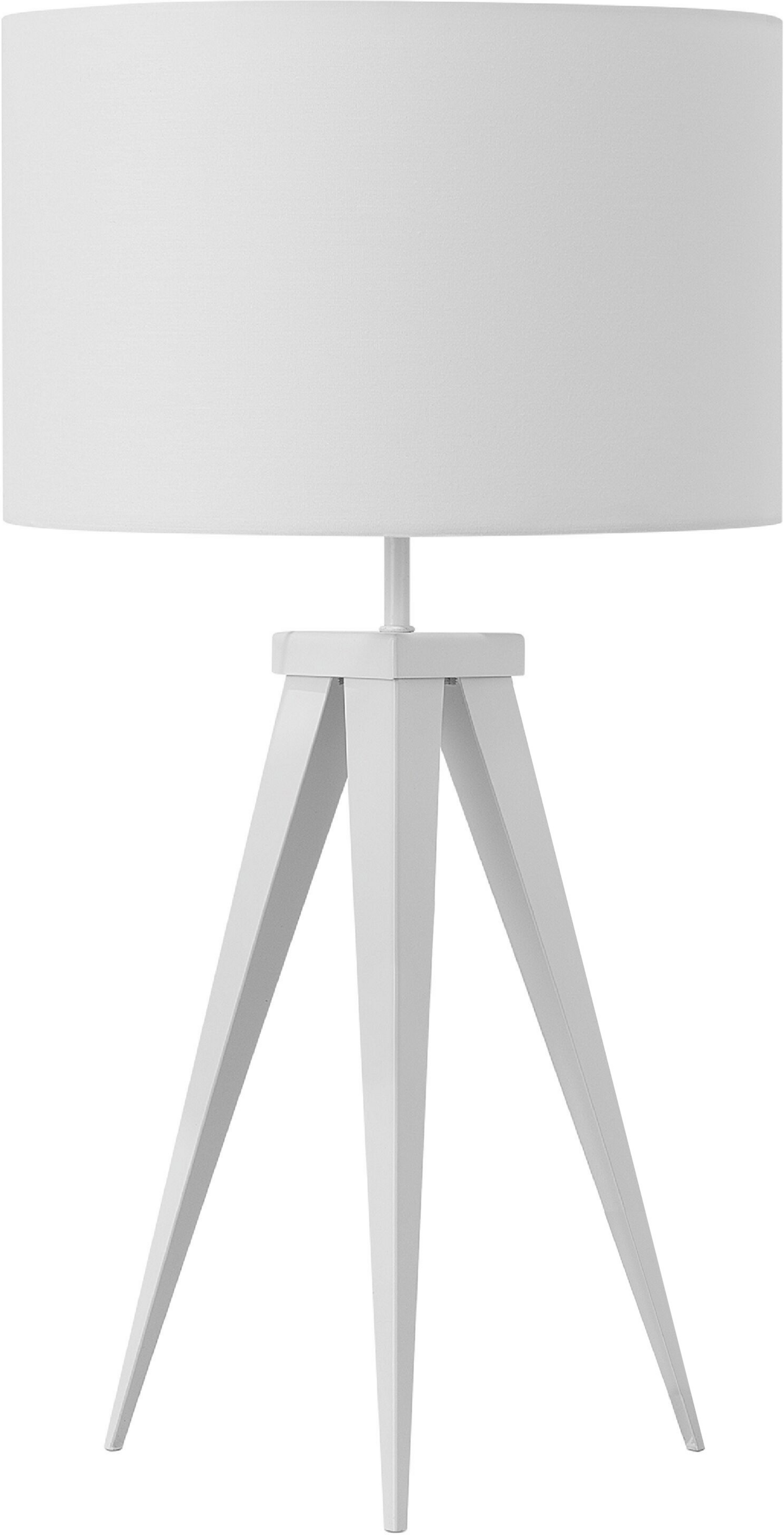 Beliani Tripod Table Lamp White Drum Shade Industrial