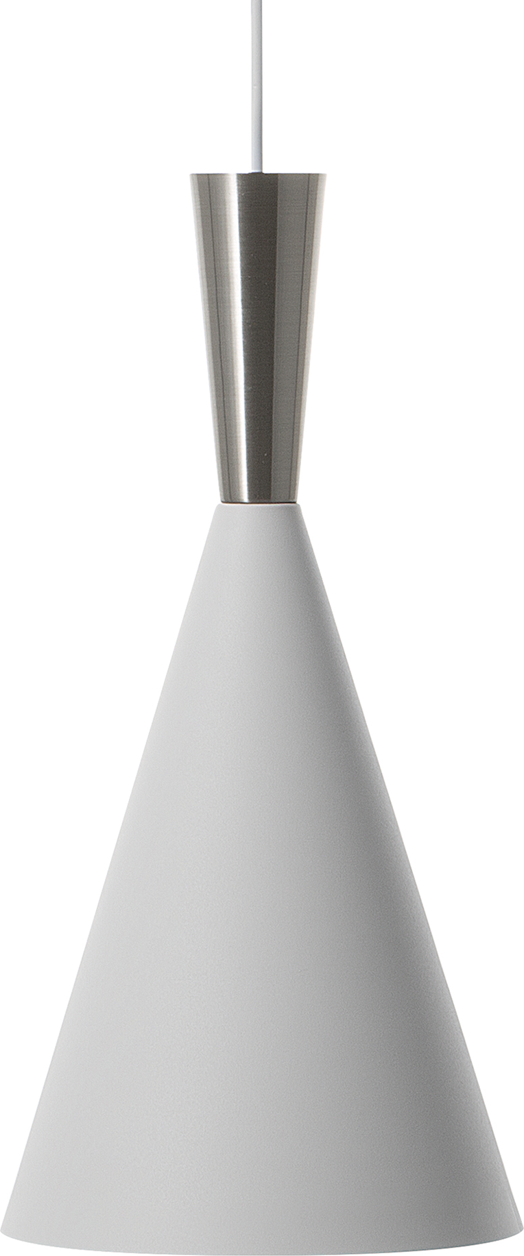 Beliani Hanging Light Pendant Lamp White Shade Geometric Cone Modern Minimalist Design