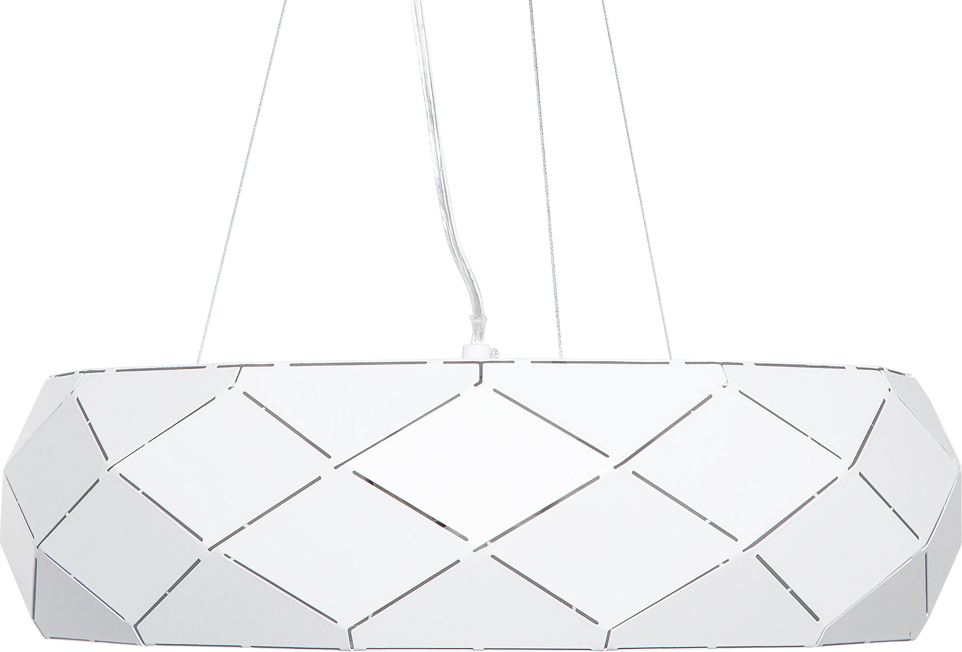 Beliani Ceiling Lamp White Metal 121 cm Geometric Shade Contemporary