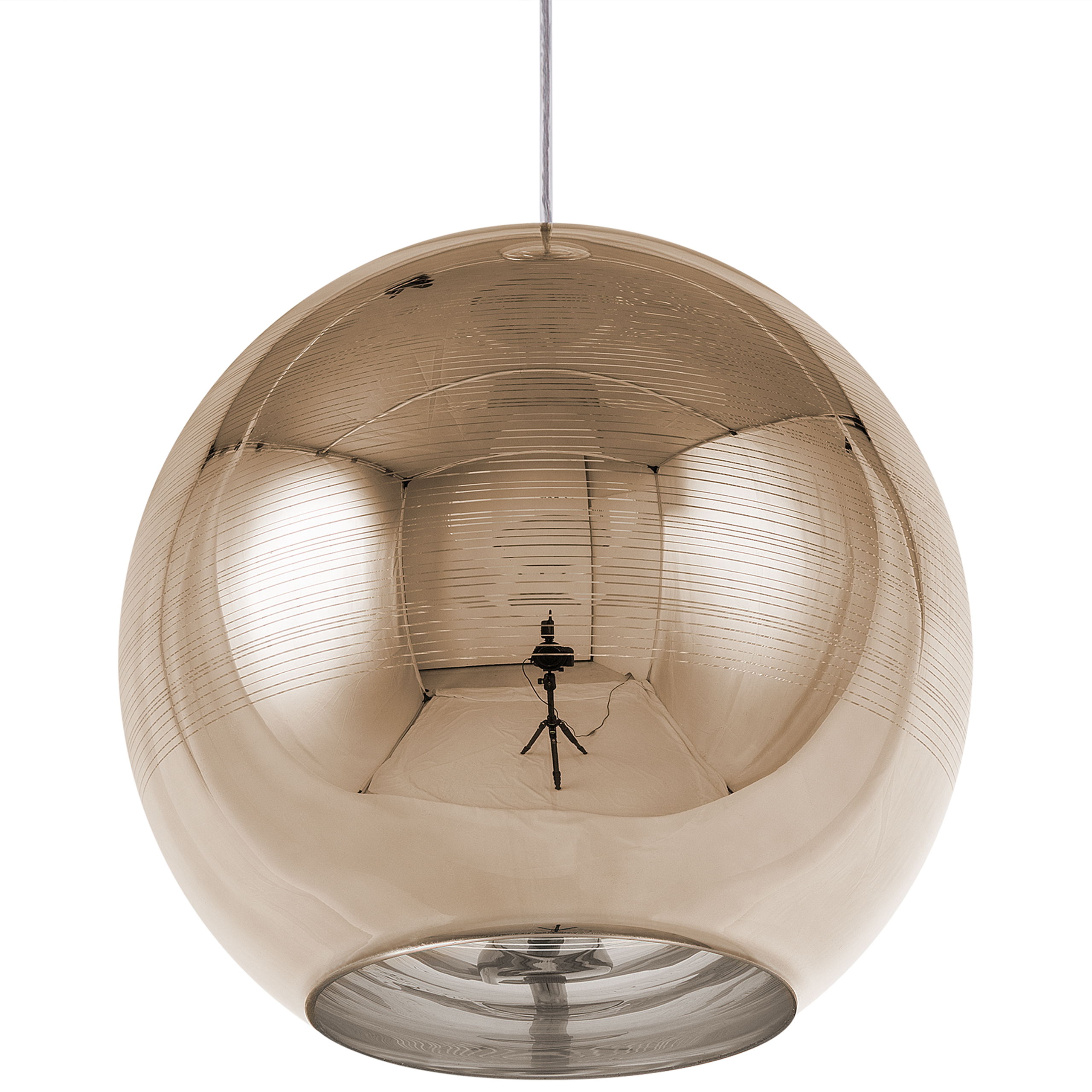 Beliani Pendant Lamp Gold Glass Round Globe Shape 1 Light Modern
