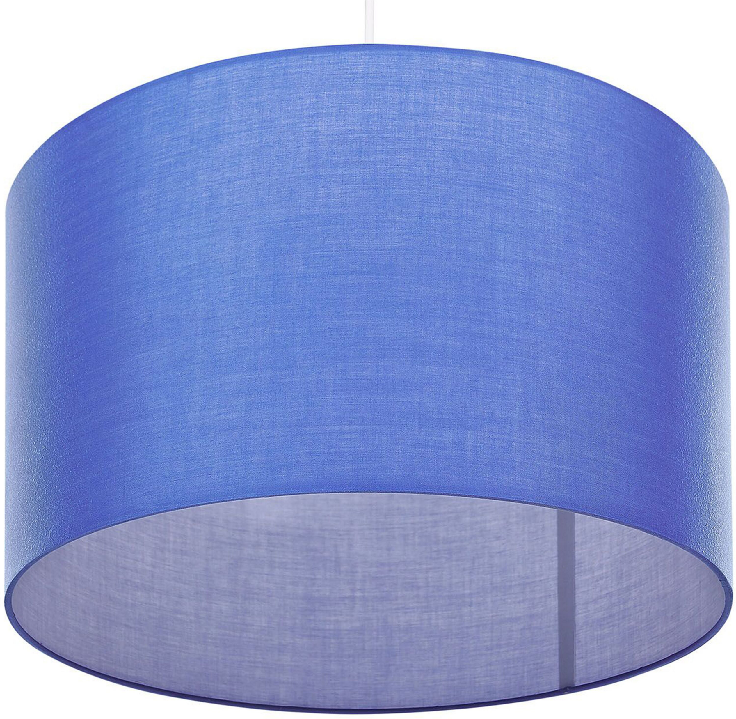 Beliani Pendant Lamp Blue Fabric Drum Shade Ceiling 1-Light