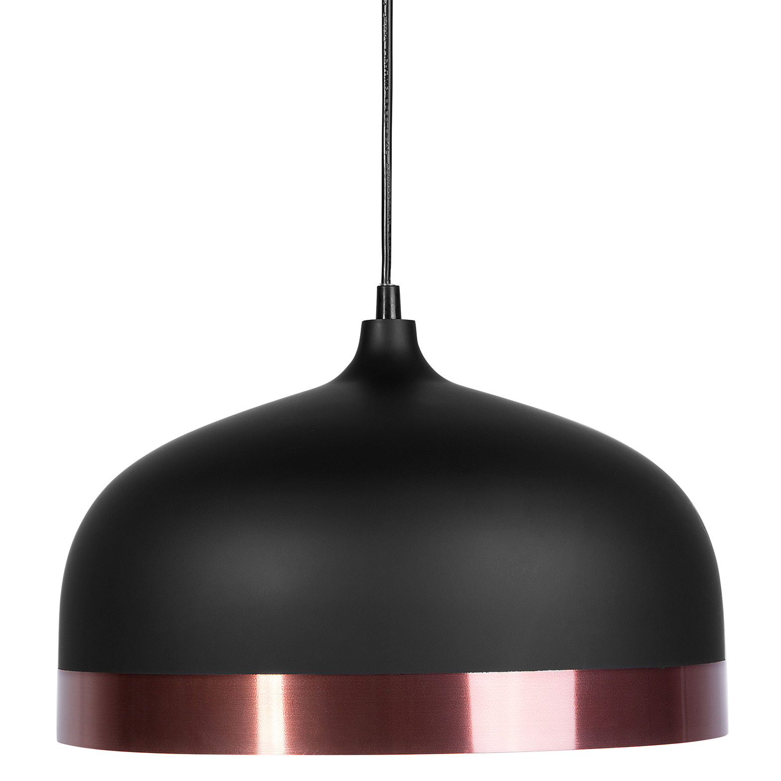 Beliani 1-Light Pendant Ceiling Black Round Shade Elegant