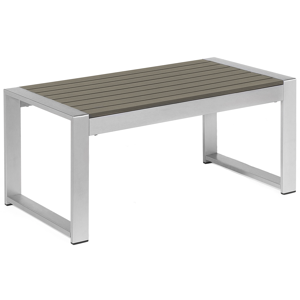Beliani Outdoor Coffee Table Dark Grey Aluminium 90 x 50 cm Metal Frame Synthetic Top Modern Minimalist Material:Aluminium Size:x42x50