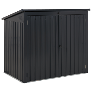 Beliani Garden Storage Shed Grey Galvanized Steel Waterproof Outdoor Storage for Garden Tools Equipment Material:Steel Size:96x134x158