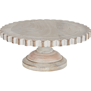 Beliani Cake Stand Light Mango Wood 30 x 30 x 12 cm Decorative Stylish Carved Serving Tray Pastry Holder Material:Mango Wood Size:30x12x30