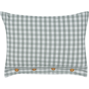 Beliani Decorative Cushion Green and White Chequered Pattern 40 x 60 cm Buttons Modern Décor Accessories Bedroom Living Room Material:Polyester Size:60x12x40