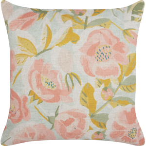 Beliani Decorative Cushion Pink and Blue Multicolour Floral Pattern 45 x 45 cm Vintage Boho Decor Accessories Material:Polyester Size:45x12x45