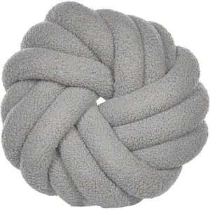 Beliani Knot Cushion Grey Boucle 31 x 31 cm Tied-Up Plushy Decorative Modern Material:Boucle Size:31x11x31