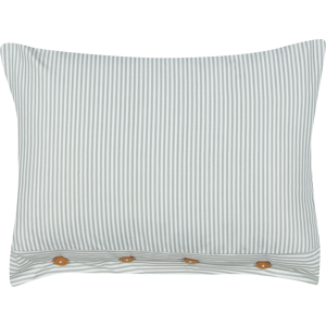 Beliani Decorative Cushion Green and White Striped Pattern 40 x 60 cm Buttons Modern Décor Accessories Bedroom Living Room Material:Polyester Size:60x12x40