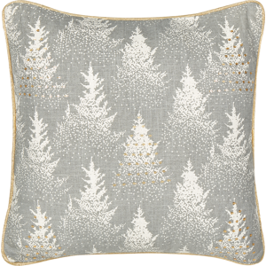 Beliani Scatter Cushion Grey 45 x 45 cm Christmas Tree Pattern Cotton Removable Covers Living Room Bedroom Material:Cotton Size:45x10x45