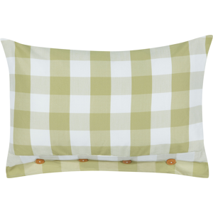 Beliani Scatter Cushion Green Fabric 40 x 60 cm Checked Pattern Cottage Style Textile Material:Polyester Size:60x12x40