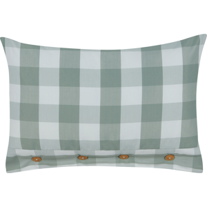 Beliani Scatter Cushion Mint Green Fabric 40 x 60 cm Checked Pattern Cottage Style Textile Material:Polyester Size:60x12x40