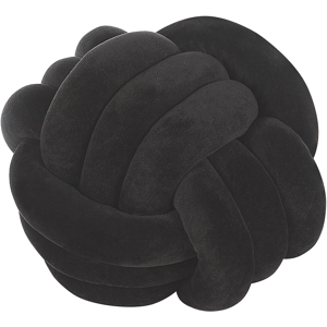 Beliani Decorative Cushion Black Velvet Knot Pillow 30 x 30 cm Decor Accessories Material:Velvet Size:30x30x30