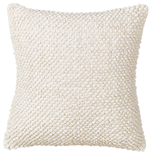 Beliani Scatter Cushion Beige Cotton 45 x 45 cm Solid Pattern Square Fabric Seating Pouffe Material:Cotton Size:45x10x45