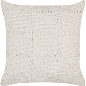 Beliani Decorative Pillow Beige Cotton 45 x 45 cm Geometric Pattern Boho Design Throw Cushion Material:Cotton Size:45x10x45