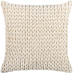 Beliani Decorative Cushion Beige Cotton and Polyester 45 x 45 cm Boho Design Braided Decor Accessories Material:Cotton Size:45x14x45