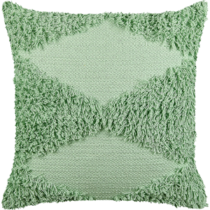 Beliani Decorative Cushion Green Cotton 45 x 45 cm Geometric Pattern Boho Decor Accessories Material:Cotton Size:45x14x45