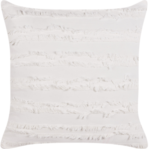 Beliani Decorative Cushion White Cotton Solid Pattern 45 x 45 cm Removable Cover Modern Décor Accessories Bedroom Living Room Material:Cotton Size:45x12x45