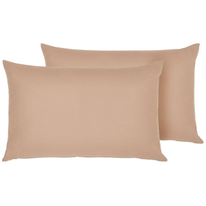 Beliani Outdoor Pillow Cushion Set of 2 Polyester Sand Beige 50 x 70 cm Zip Modern Design Scatter Cushion Material:Polyester Size:70x8x50