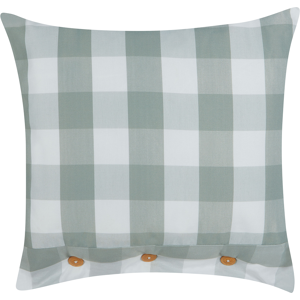 Beliani Scatter Cushion Mint Green Fabric 45 x 45 cm Checked Pattern Cottage Style Textile Material:Polyester Size:45x12x45