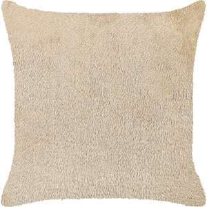 Beliani Decorative Cushion Beige Polyester 45 x 45 cm Boho Design Decor Accessories Material:Faux Fur Size:45x14x45