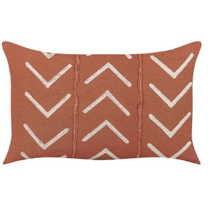 Beliani Decorative Cushion Orange Cotton 35 x 55 cm Geometric Pattern Boho Decor Accessories Material:Cotton Size:55x10x35