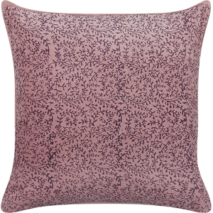 Beliani Decorative Cushion Pink Velvet and Cotton 45 x 45 cm Floral Pattern Block Printed Boho Decor Accessories Material:Velvet Size:45x10x45