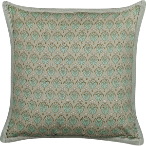 Beliani Decorative Cushion Cotton Leaf Pattern 45 x 45 cm Removable Cover Zipper Decor Accessories Material:Cotton Size:45x10x45