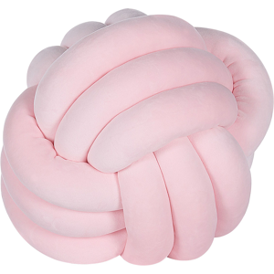 Beliani Decorative Cushion Pink Velvet Knot Pillow 30 x 30 cm Decor Accessories Material:Velvet Size:30x30x30