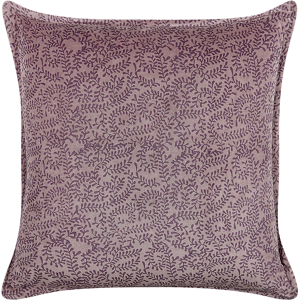 Beliani Decorative Cushion Pink Velvet and Cotton 45 x 45 cm Floral Pattern Block Printed Boho Decor Accessories Material:Velvet Size:45x10x45