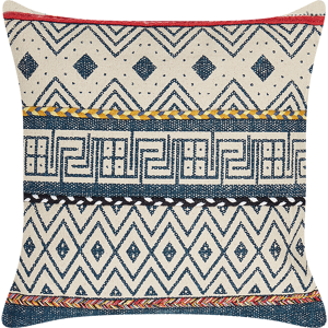 Beliani Decorative Cushion Multicolour Cotton 50 x 50 cm Geometric Pattern Foil Print Boho Decor Accessories Material:Cotton Size:50x15x50