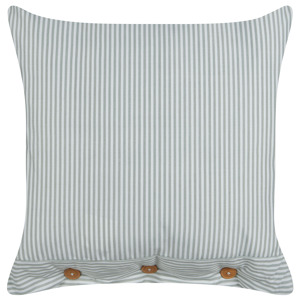 Beliani Decorative Cushion Green and White Striped Pattern 45 x 45 cm Buttons Modern Décor Accessories Bedroom Living Room Material:Polyester Size:45x12x45