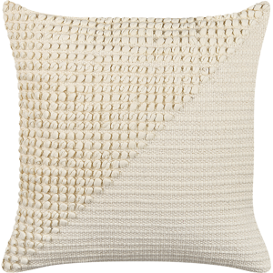 Beliani Decorative Cushion Beige and Cream 45 x 45 cm Elegant Pattern Square Home Accessory Material:Cotton Size:45x14x45