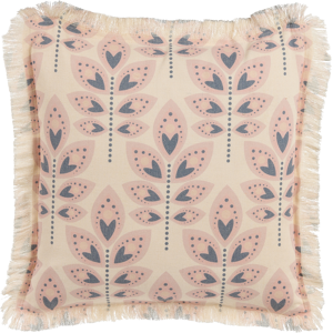 Beliani Decorative Cushion Beige Leaf Motif 60 x 60 cm Scatter Toss Pillow Print Minimalist Modern Decor Accessories Material:Polyester Size:60x4x60