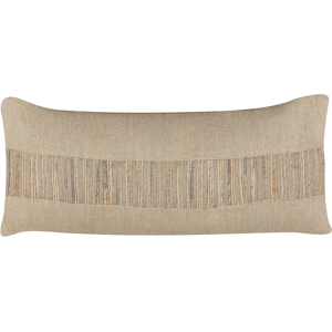 Beliani Decorative Cushion Beige Jute 30 x 70 cm Woven Removable with Zipper Boho Decor Accessories Material:Jute Size:70x10x30